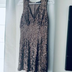 Brown sequin French connection dress